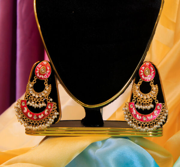 Meenakari Chandbali Earring - Image 3